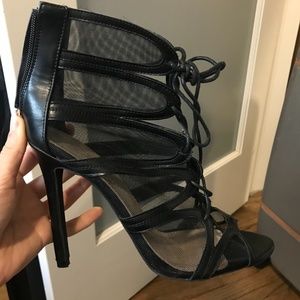 Public Desire Mesh Open Toe Heels